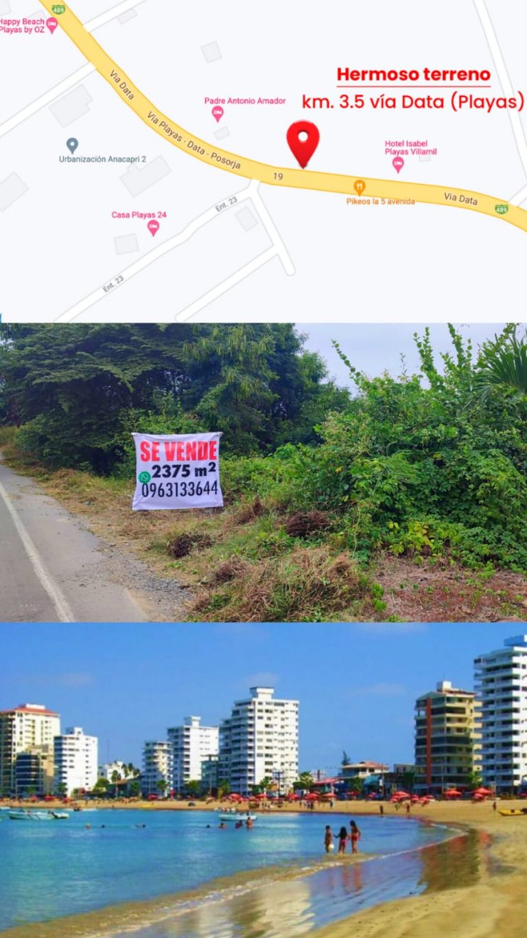 Hermoso Terreno Vía Data de Playas